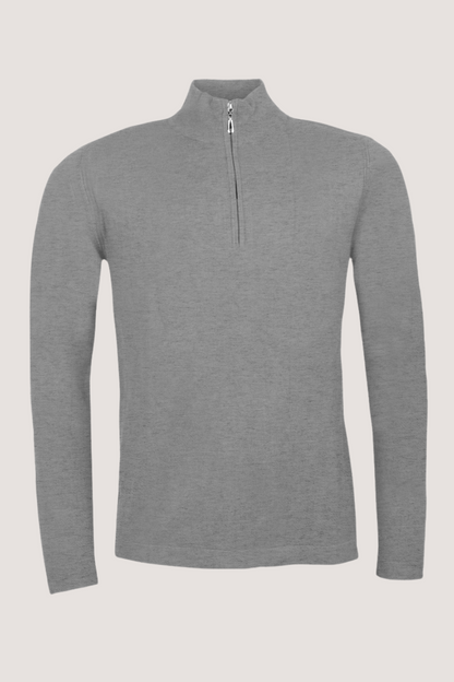 JEFF - FRANKIE KNIT HALF ZIP - GREY