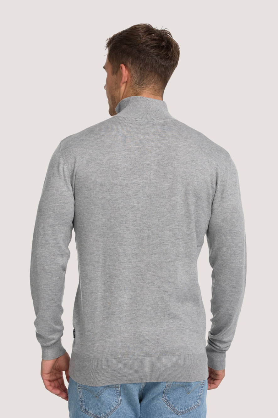 JEFF - FRANKIE KNIT HALF ZIP - GREY