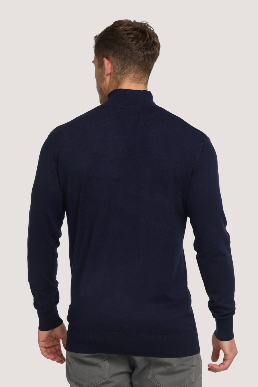 JEFF - FRANKIE KNIT HALF ZIP - NAVY