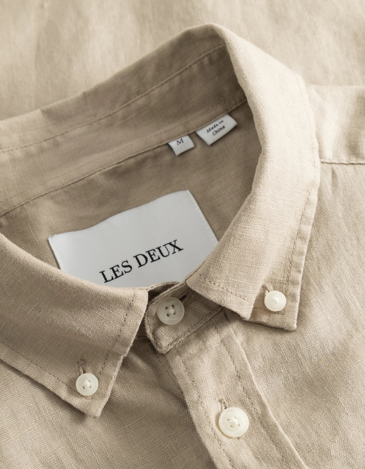 LES DEUX - KRIS LINEN SS SHIRT - DARK SAND