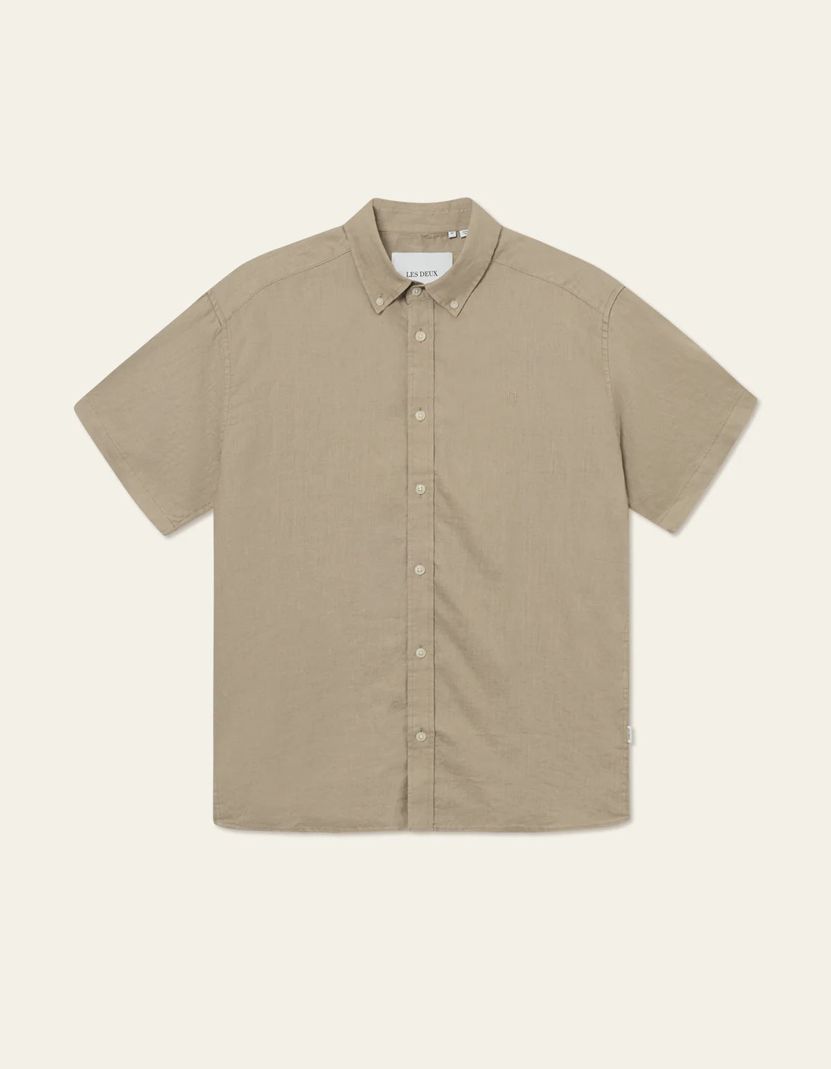 LES DEUX - KRIS LINEN SS SHIRT - DARK SAND