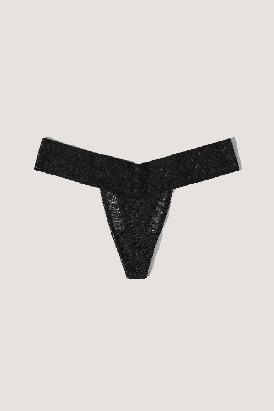 LACE LABORATORY - LACE THONG - BLACK