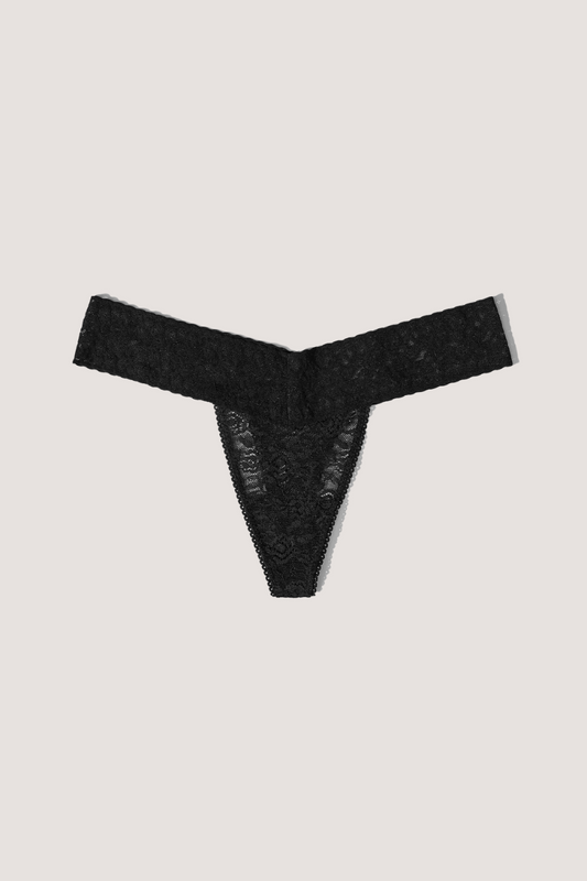 LACE LABORATORY - LACE THONG - BLACK
