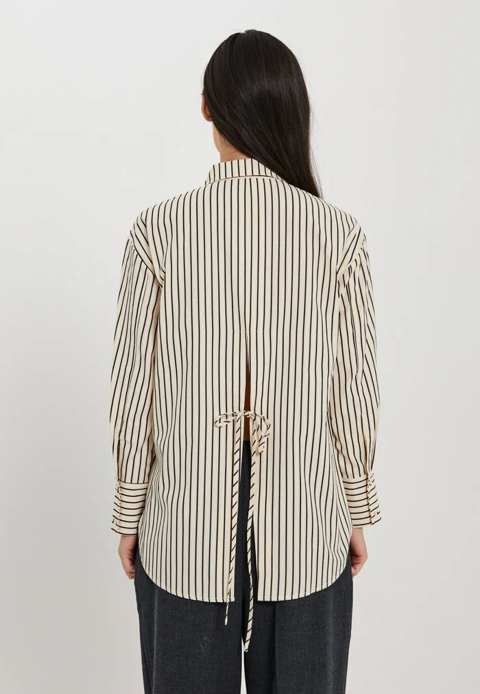 NORR - LINNA LS SHIRT - BLACK STRIPE