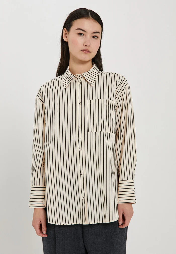 NORR - LINNA LS SHIRT - BLACK STRIPE