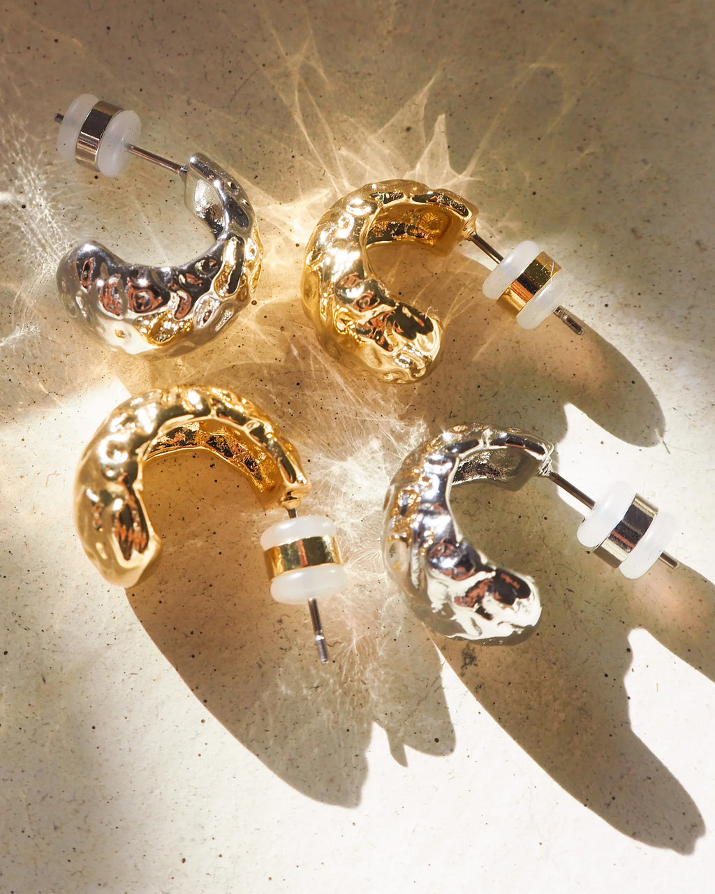 LUV AJ - MINI MOLTEN HOOPS - SILVER