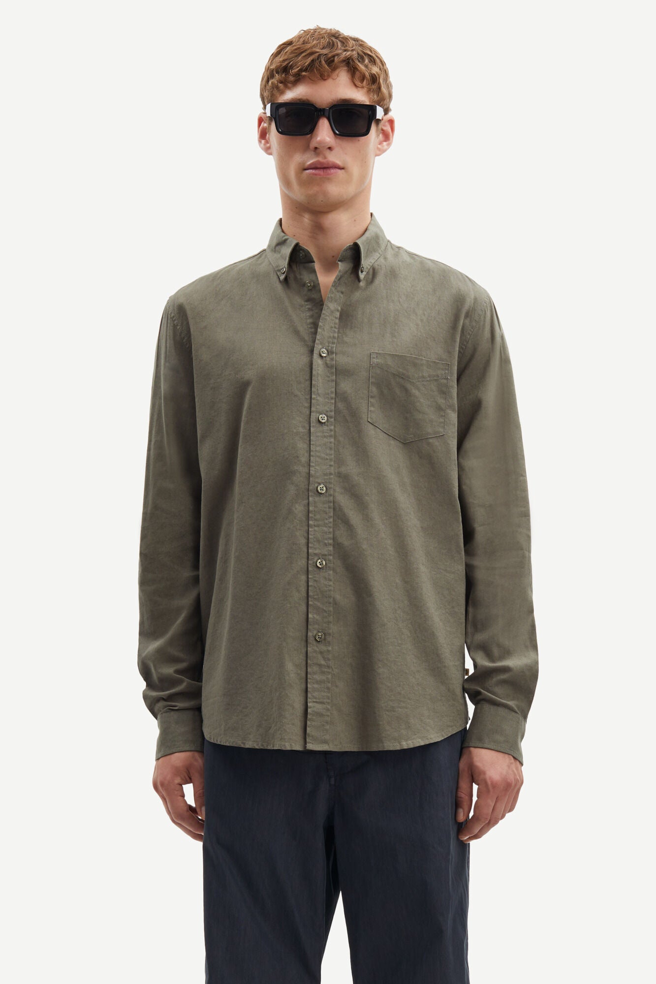 SAMSØE SAMSØE - LIAM BA SHIRT - DUSTY OLIVE