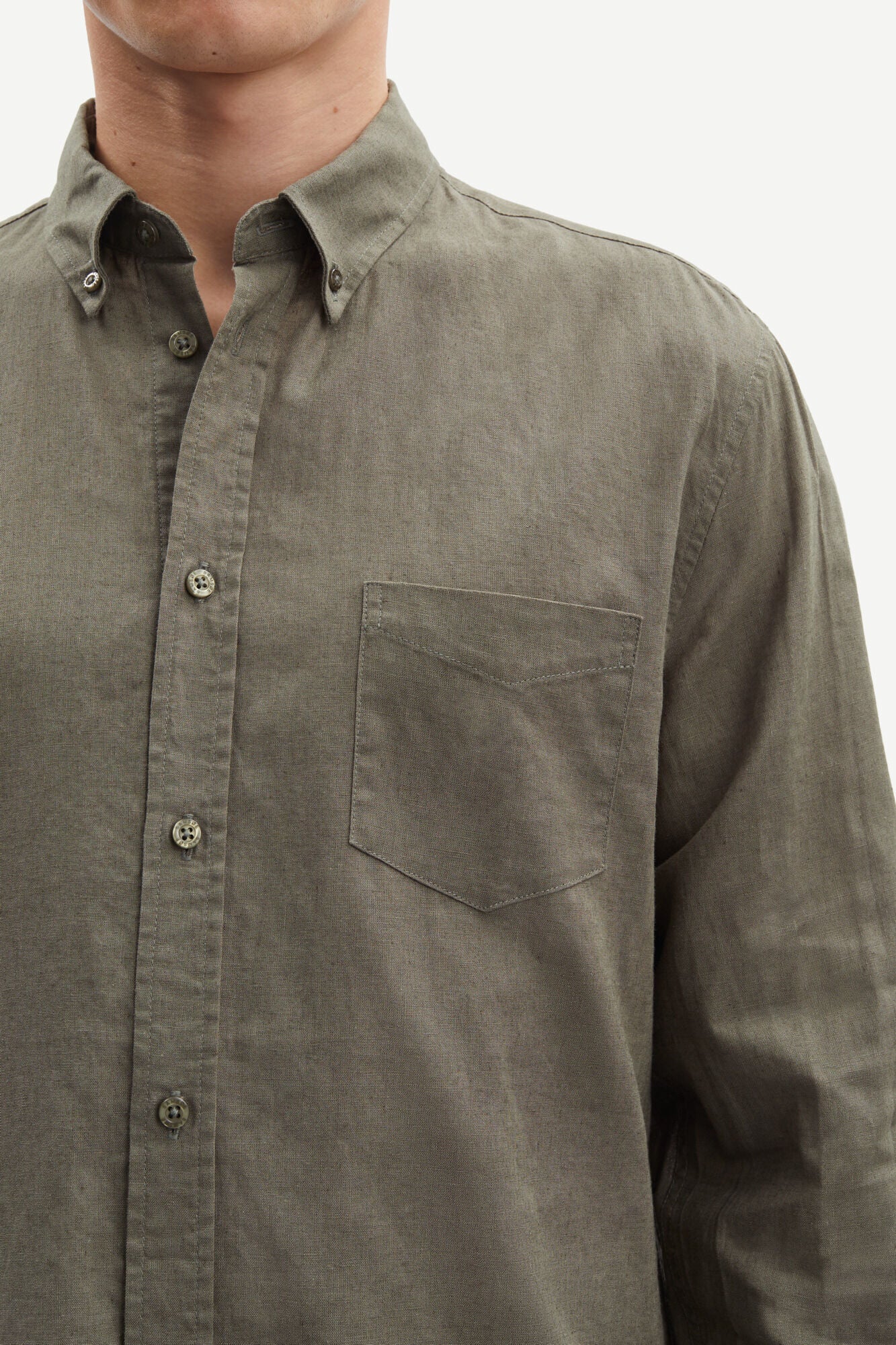 SAMSØE SAMSØE - LIAM BA SHIRT - DUSTY OLIVE