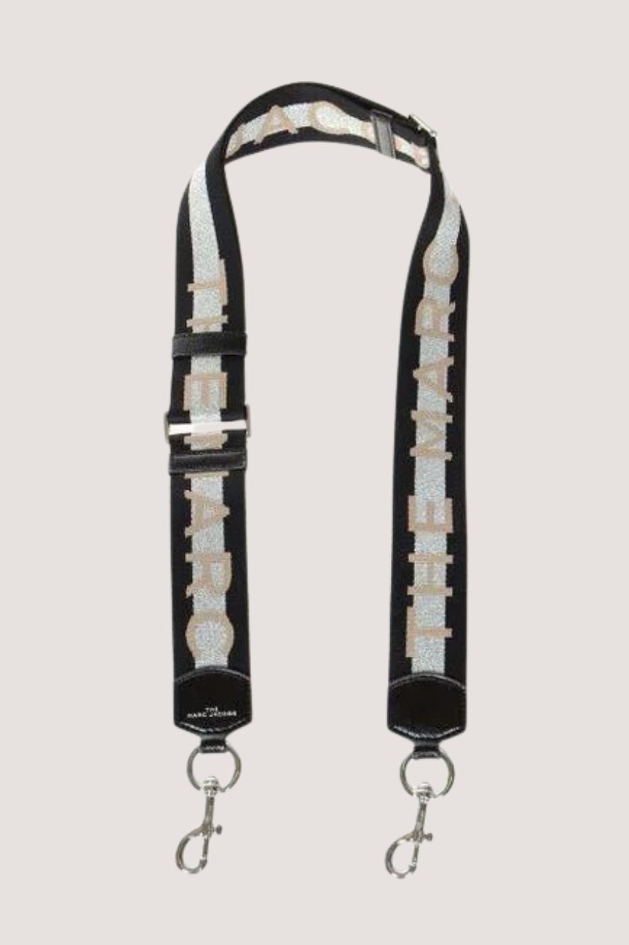 MARC JACOBS - THE LOGO WEBBING STRAP - ALOE/SILVER