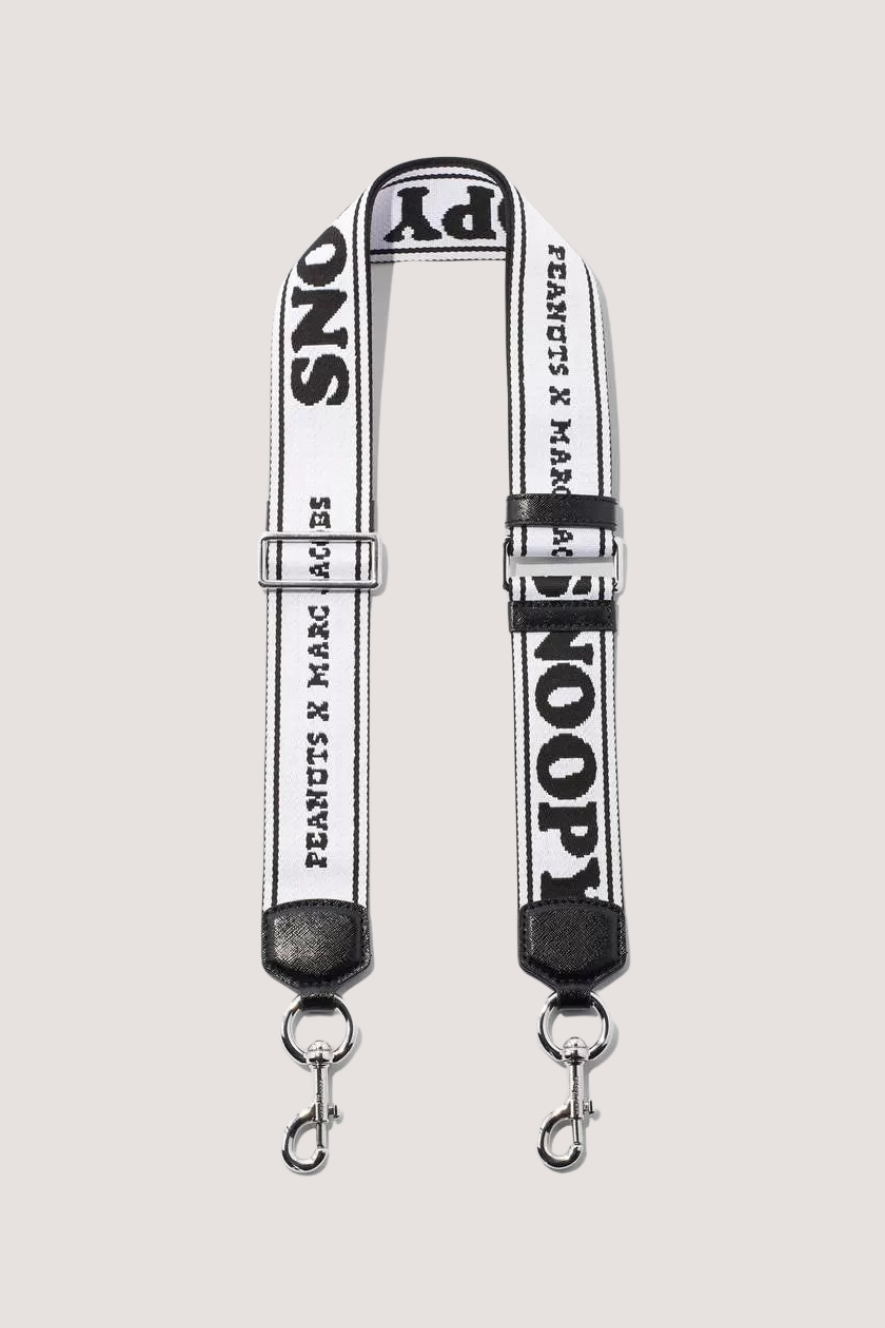 MARC JACOBS - THE PEANUTS WEBBING STRAP -  BLACK MULTI/ SILVER