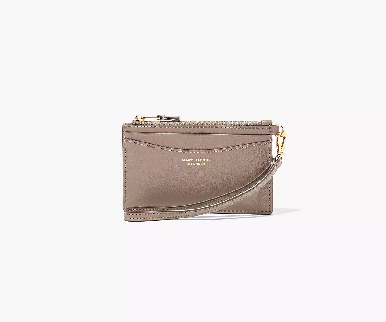 MARC JACOBS - THE SLIM 84 TOP ZIP WRISTLET WALLET - CEMENT