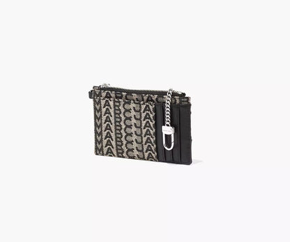 MARC JACOBS - THE MONOGRAM TOP ZIP WRISTLET WALLET - BEIGE MULTI