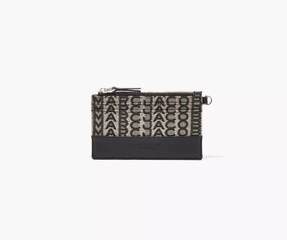 MARC JACOBS - THE MONOGRAM TOP ZIP WRISTLET WALLET - BEIGE MULTI