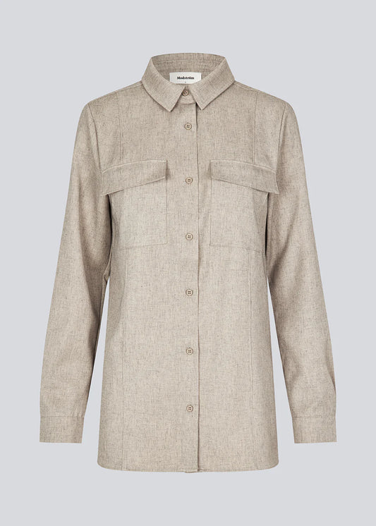 MODSTRÖM - KALEMMD SHIRT - BEIGE MELANGE