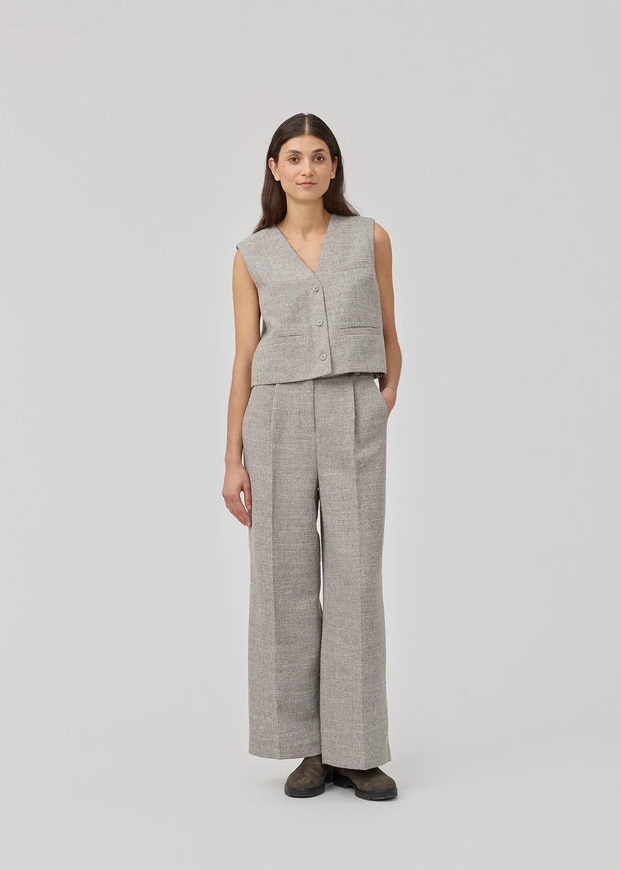 MODSTRÖM - KIERAMD PANTS - GREY MELANGE