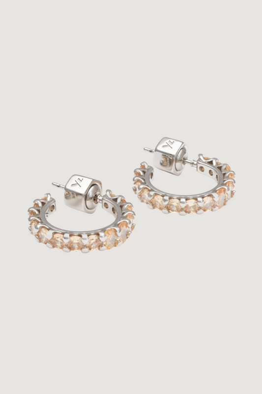 YLVA LI - JULIEN EARRINGS – LIGHT CHAMPAGNE/SILVER