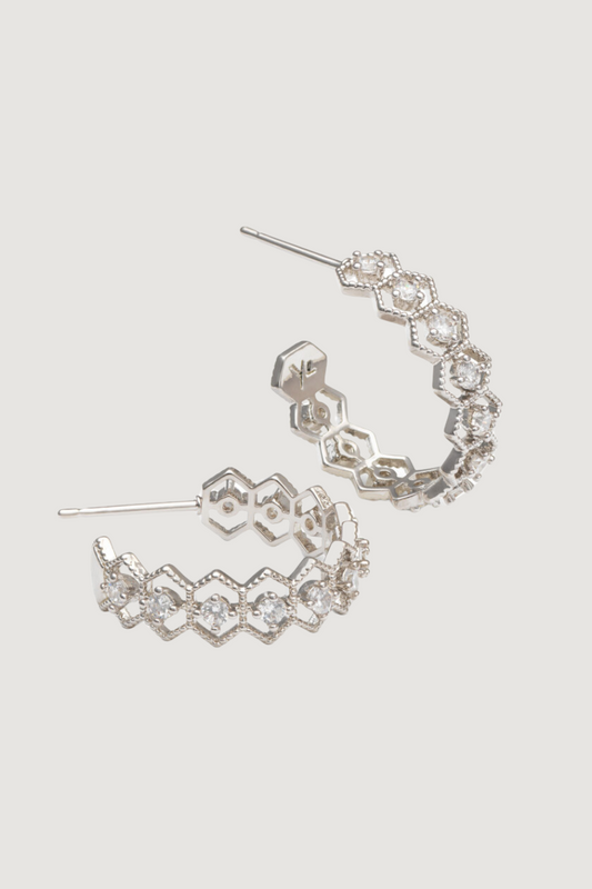 YLVA LI - NOVA EARRINGS – CRYSTAL/SILVER