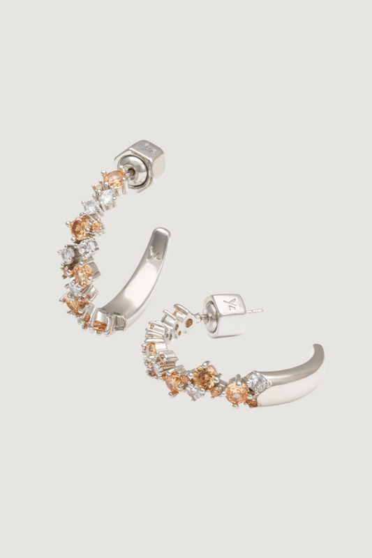 YLVA LI - MEADOW AVANTGARDE EARRINGS – LIGHT CHAMPAGNE/SILVER