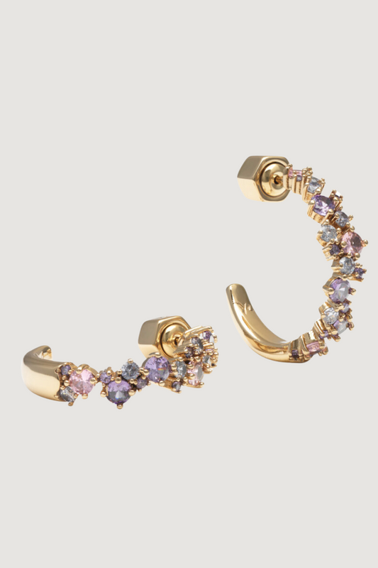 YLVA LI - MEADOW AVANTGARDE EARRINGS – PINK AMETHYST/GOLD