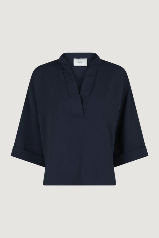 NEO NOIR - LUMA CREPE BLOUSE - NAVY