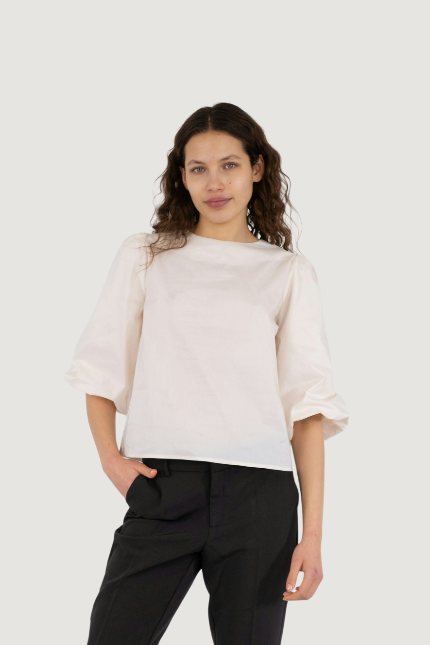 NEO NOIR - LORRAINE POPLIN BLOUSE - IVORY