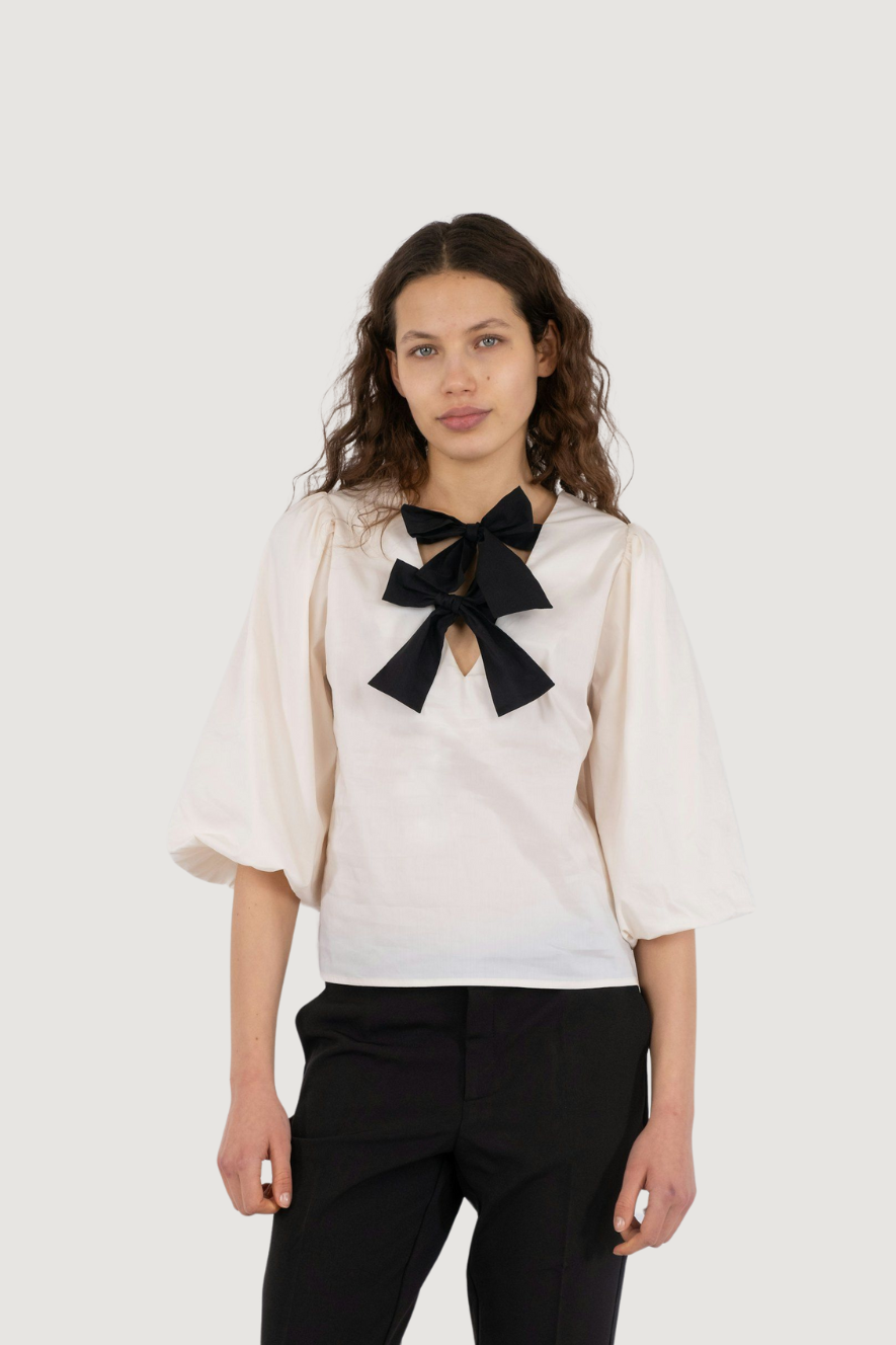 NEO NOIR - LORRAINE POPLIN BLOUSE - IVORY