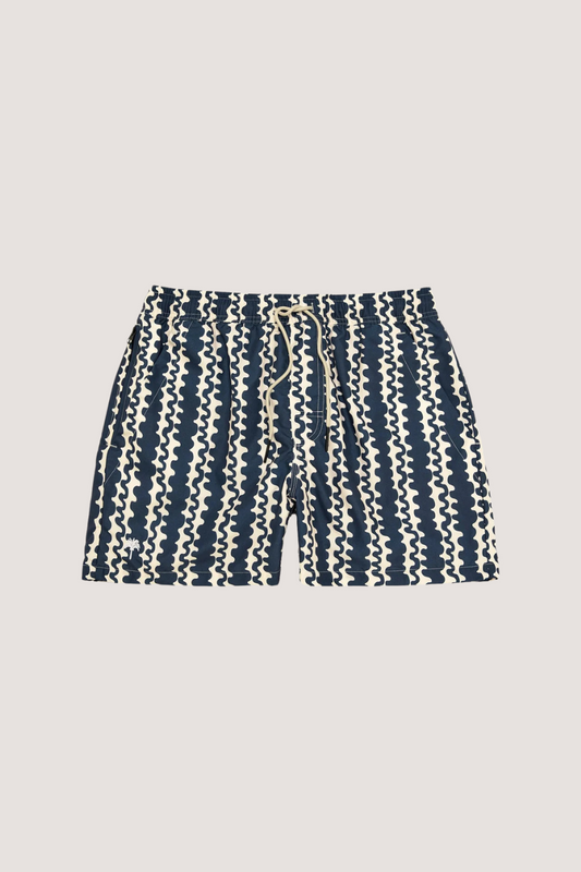 OAS COMPANY - SWIM SHORTS - BLUE SCRIBBLE