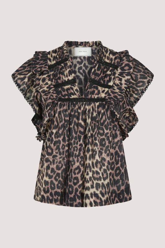 NEO NOIR - JAYLA LEO VOILE TOP - LEOPARD