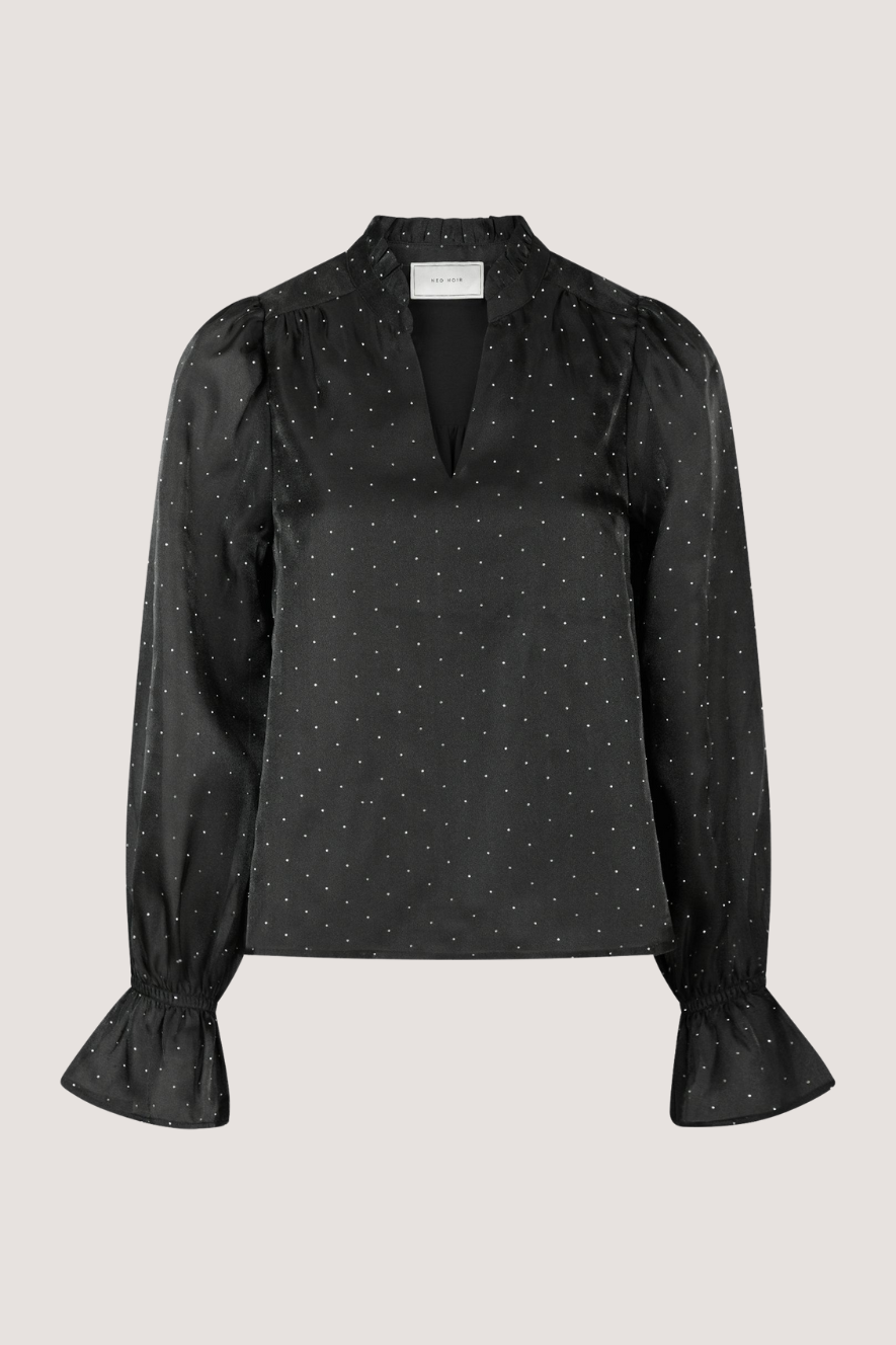 NEO NOIR - AMARA BEDAZZLED BLOUSES - BLACK