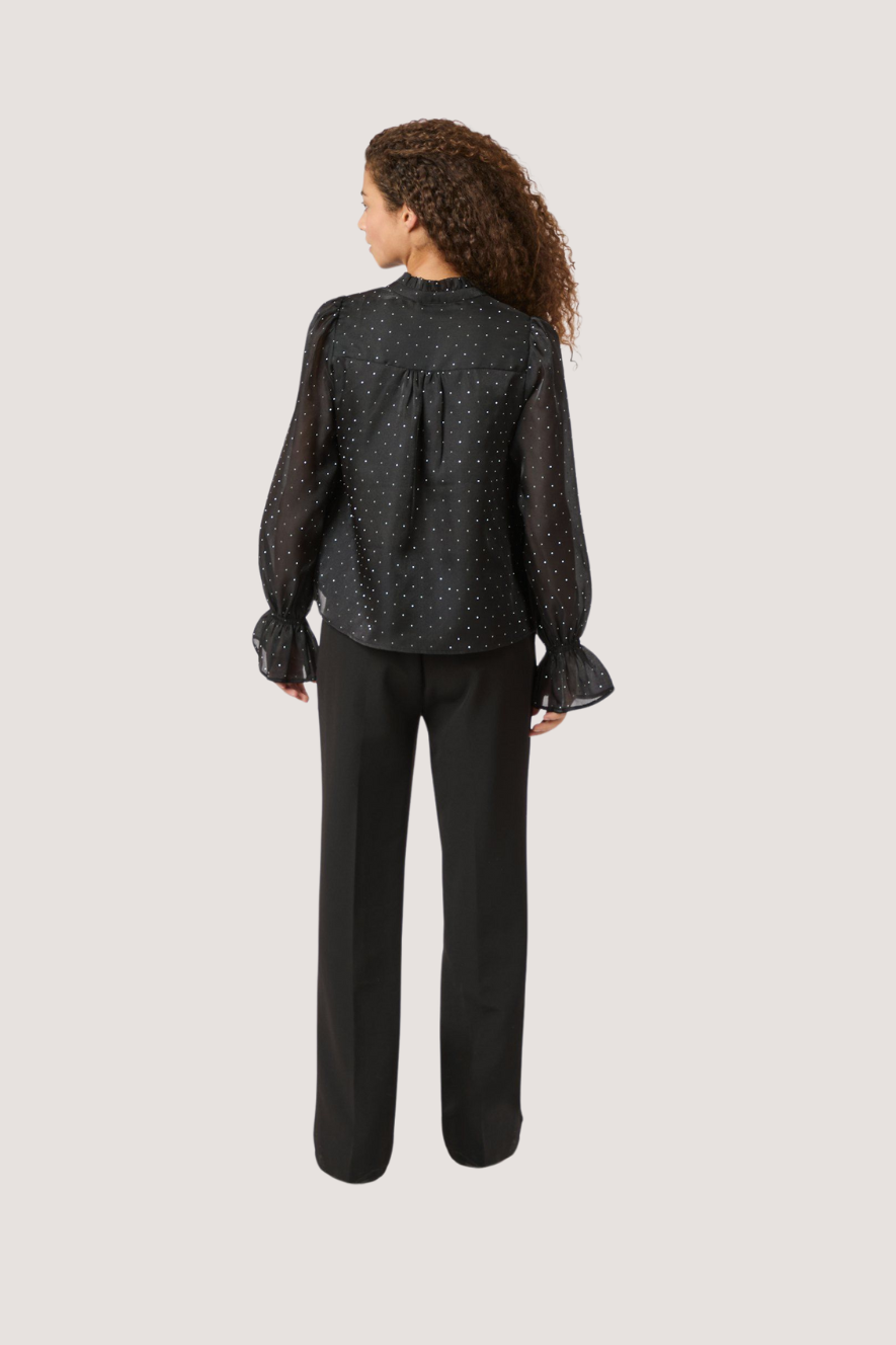 NEO NOIR - AMARA BEDAZZLED BLOUSES - BLACK