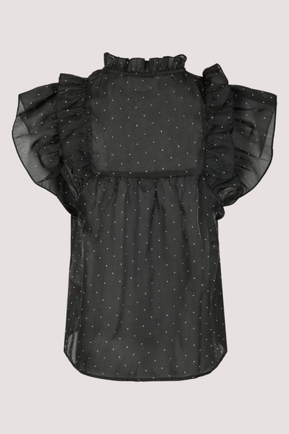 NEO NOIR - JAYLA BEDAZZLED TOP - BLACK