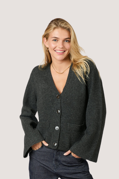 NEO NOIR - PIXIE KNIT CARDIGAN - ANTRACIT