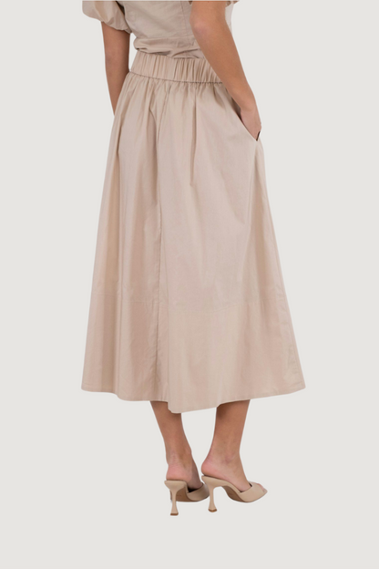 NEO NOIR - YARA POPLIN SKIRT - DARK SAND