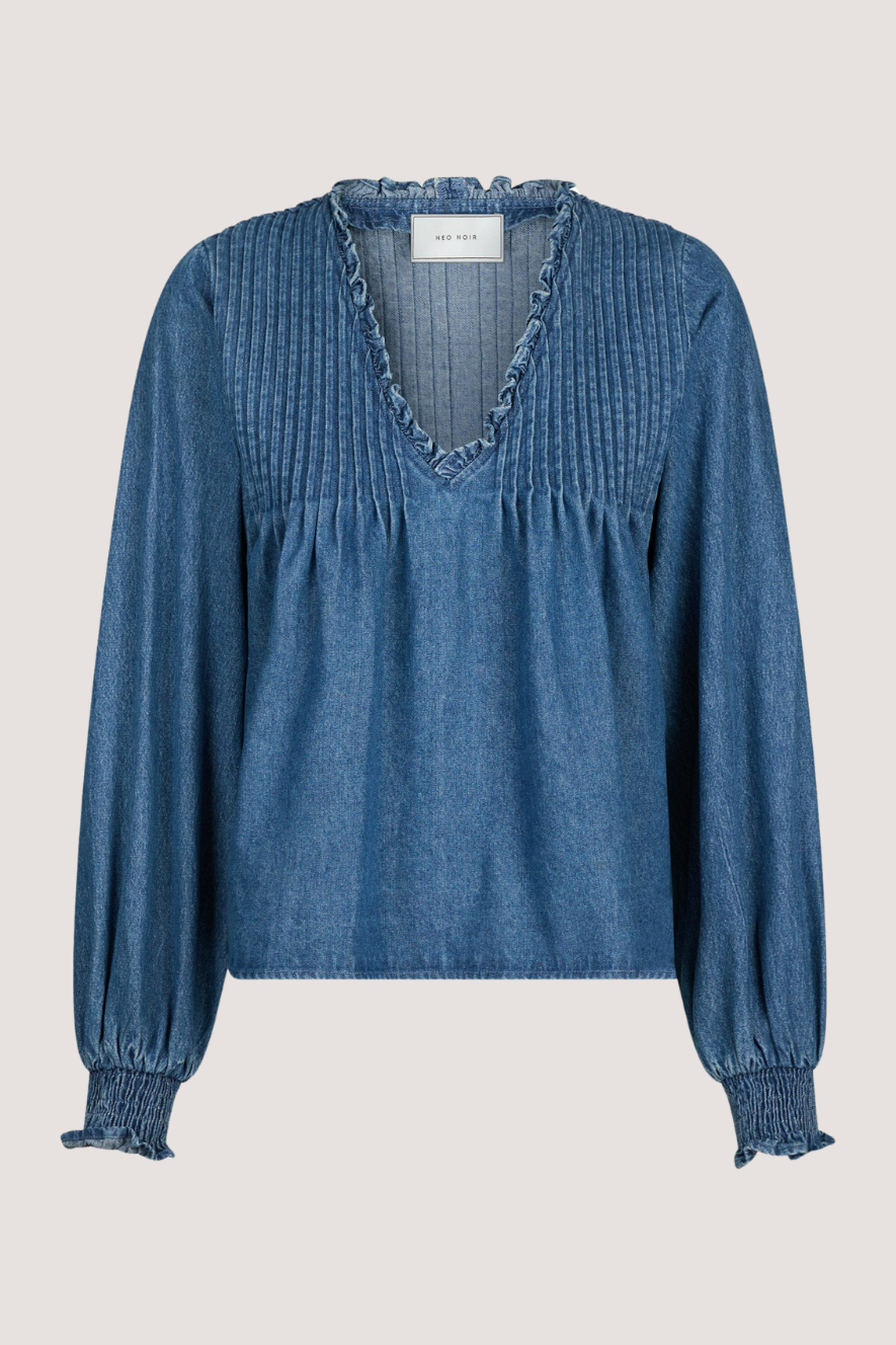 NEO NOIR - ILILO DENIM BLOUSE - BLUE