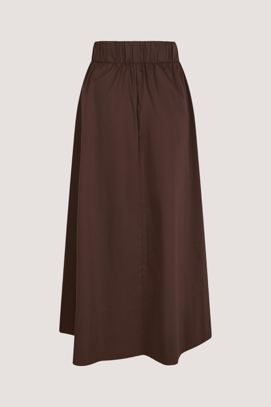 NEO NOIR - YARA LONG POPLIN SKIRT - DARK BROWN