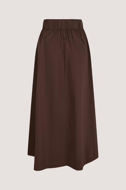 NEO NOIR - YARA LONG POPLIN SKIRT - DARK BROWN