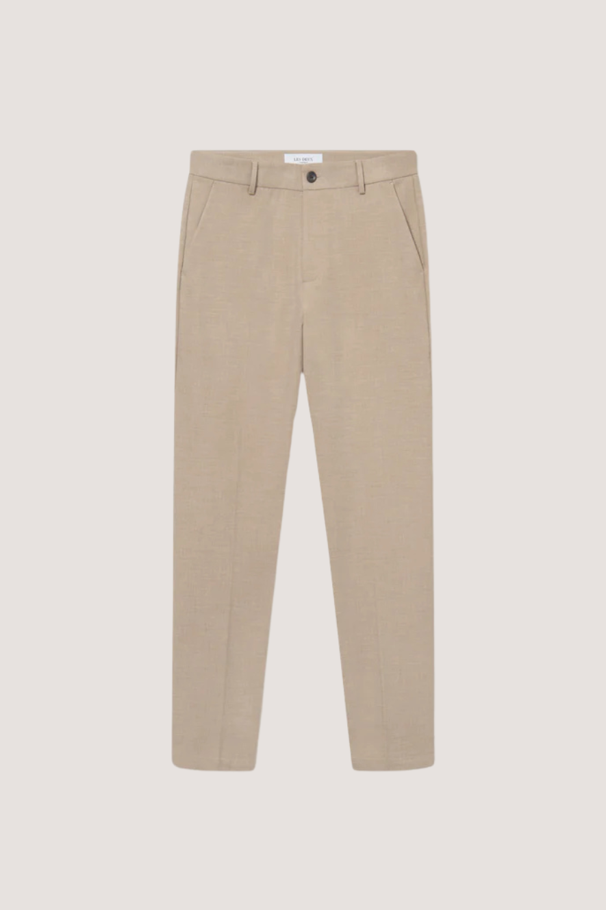 LES DEUX - COMO REG TEXTURE SUIT PANTS L - DARK SAND