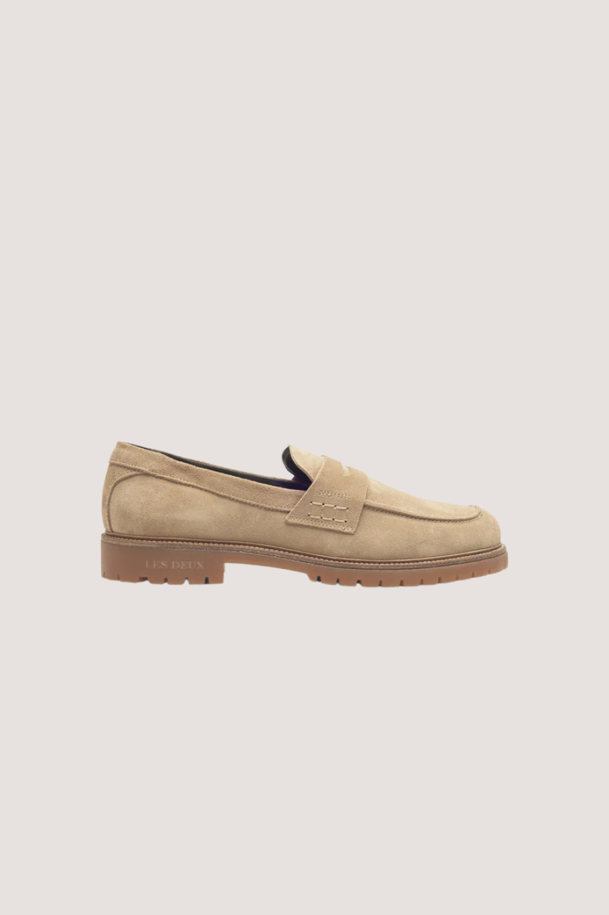 LES DEUX - TAYLOR SUEDE PENNY LOAFER - LIGHT SAND