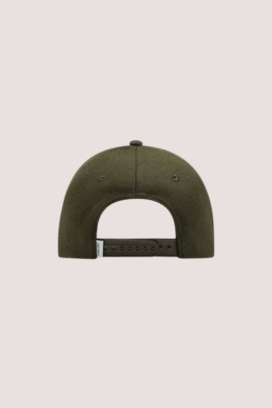 LES DEUX - ENCORE WOOL CONTRAST CAP - CHIVE GREEN/ROSIN
