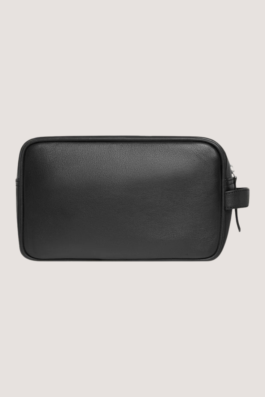 LES DEUX - LEATHER WASH BAG - BLACK