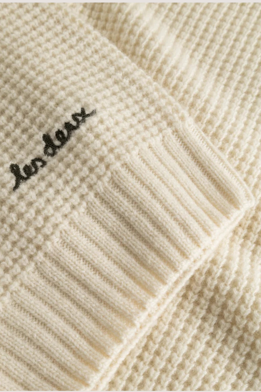 LES DEUX - GRADY WAFFLE MOCKNECK KNIT - IVORY