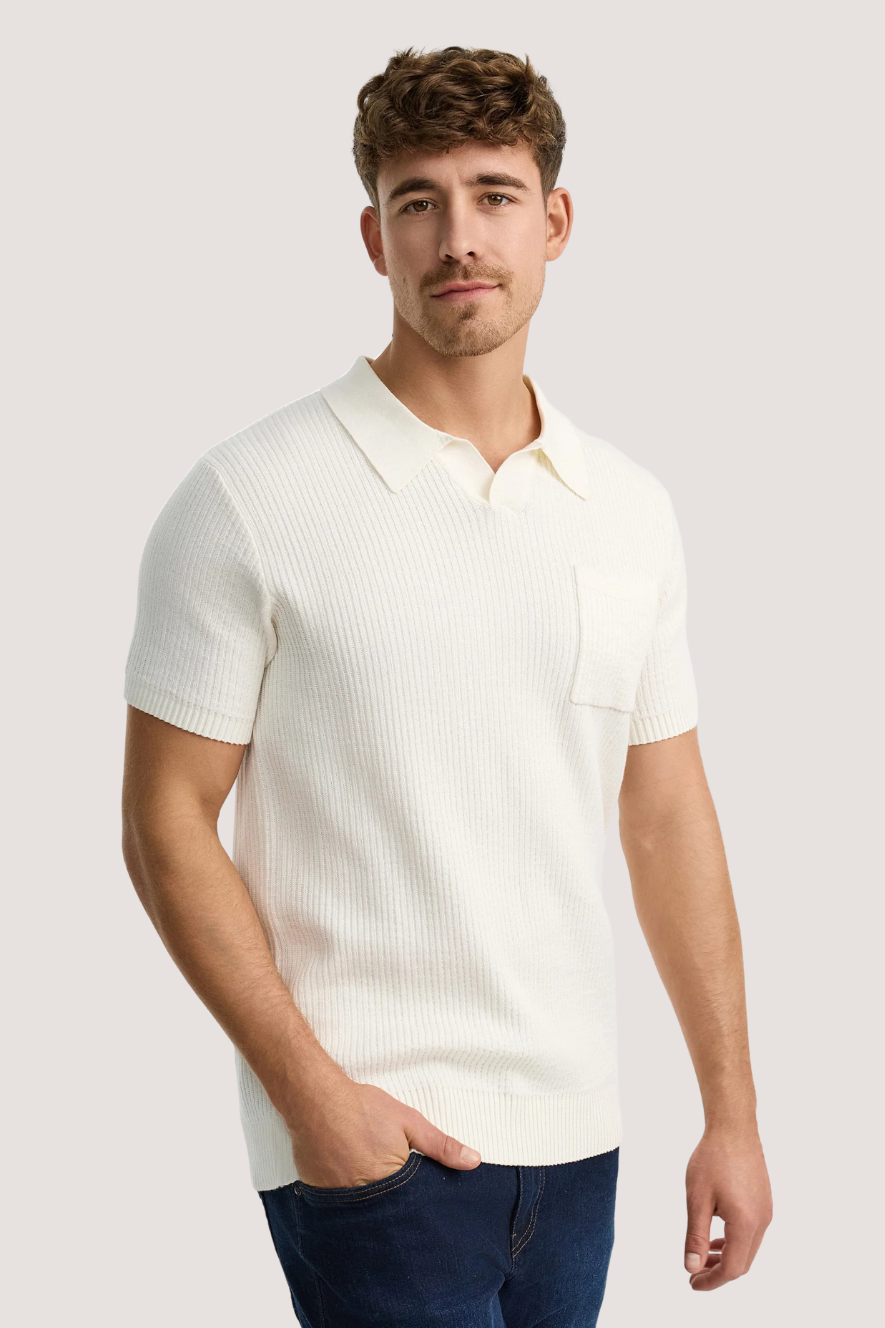 INDICODE - INHARLO POLO KNIT - OFF WHITE