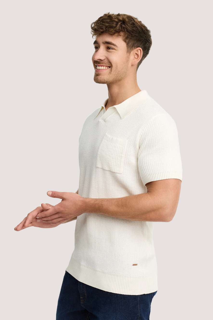 INDICODE - INHARLO POLO KNIT - OFF WHITE