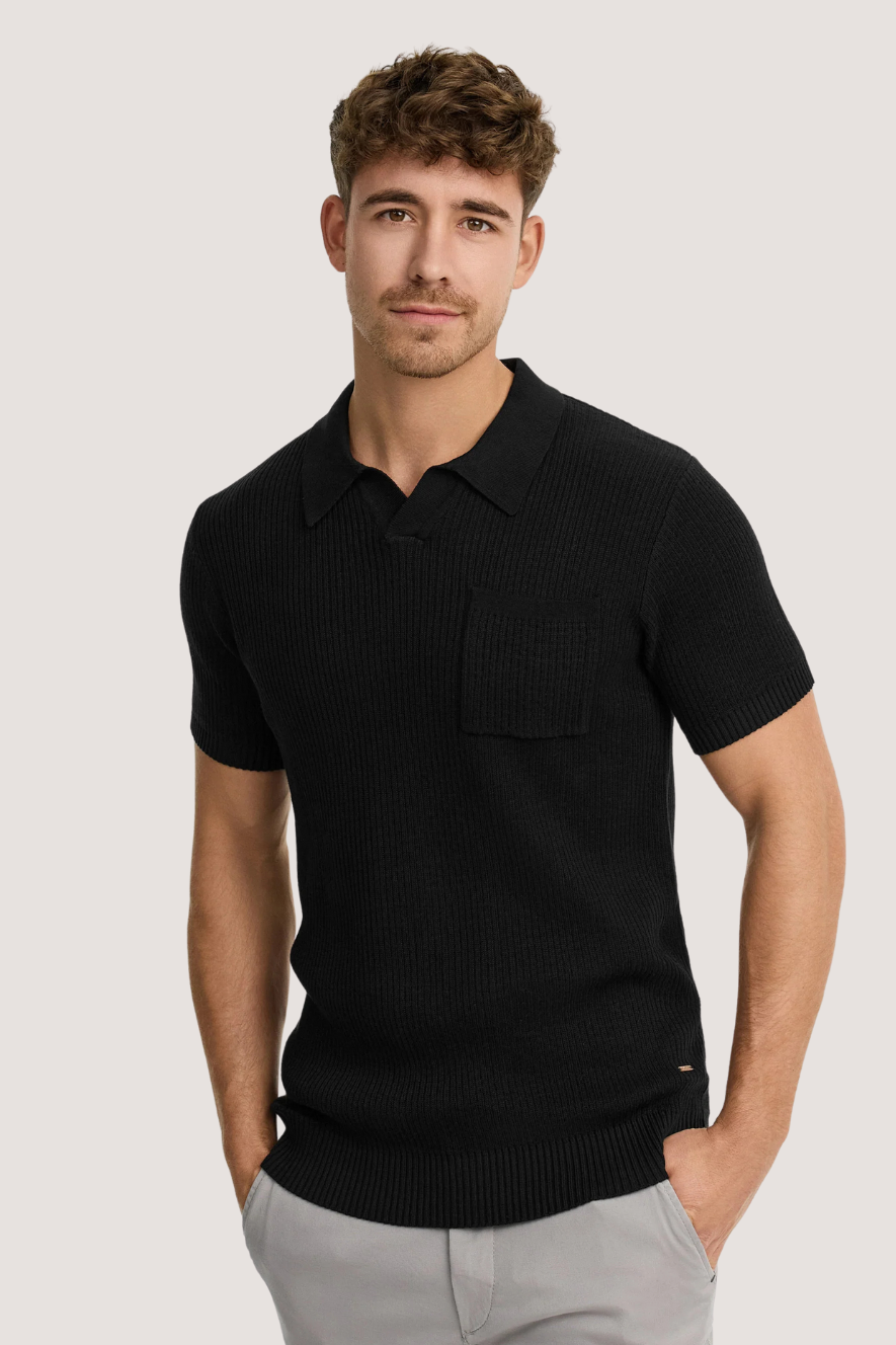 INDICODE - INHARLO POLO KNIT - BLACK