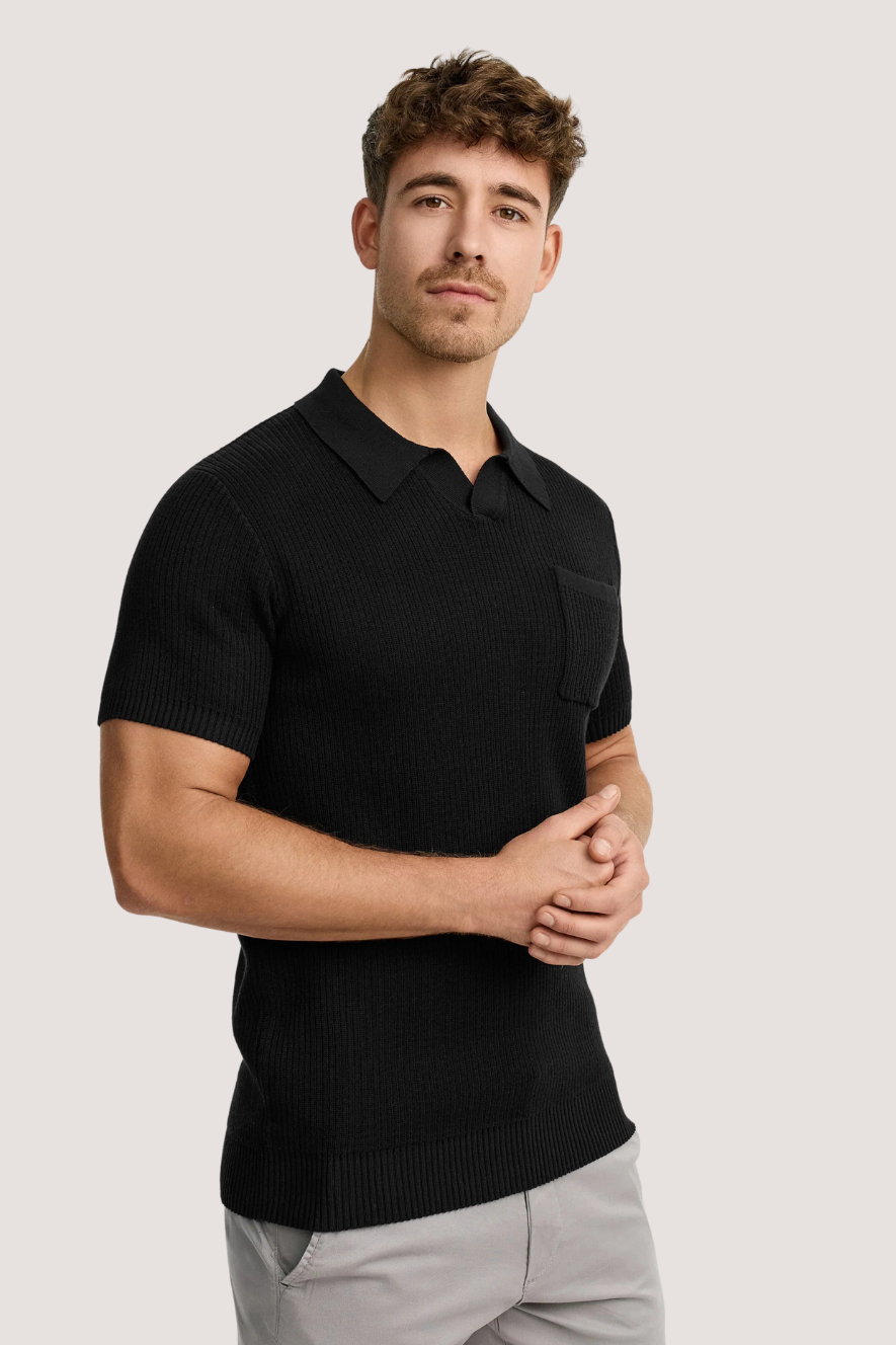 INDICODE - INHARLO POLO KNIT - BLACK