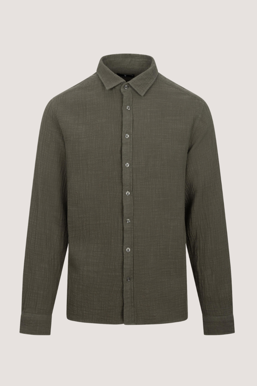 URBAN PIONEERS - KRISTIAN LS SHIRT - OLIVE