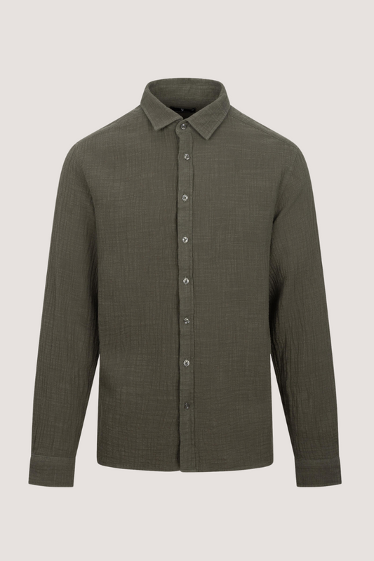 URBAN PIONEERS - KRISTIAN LS SHIRT - OLIVE