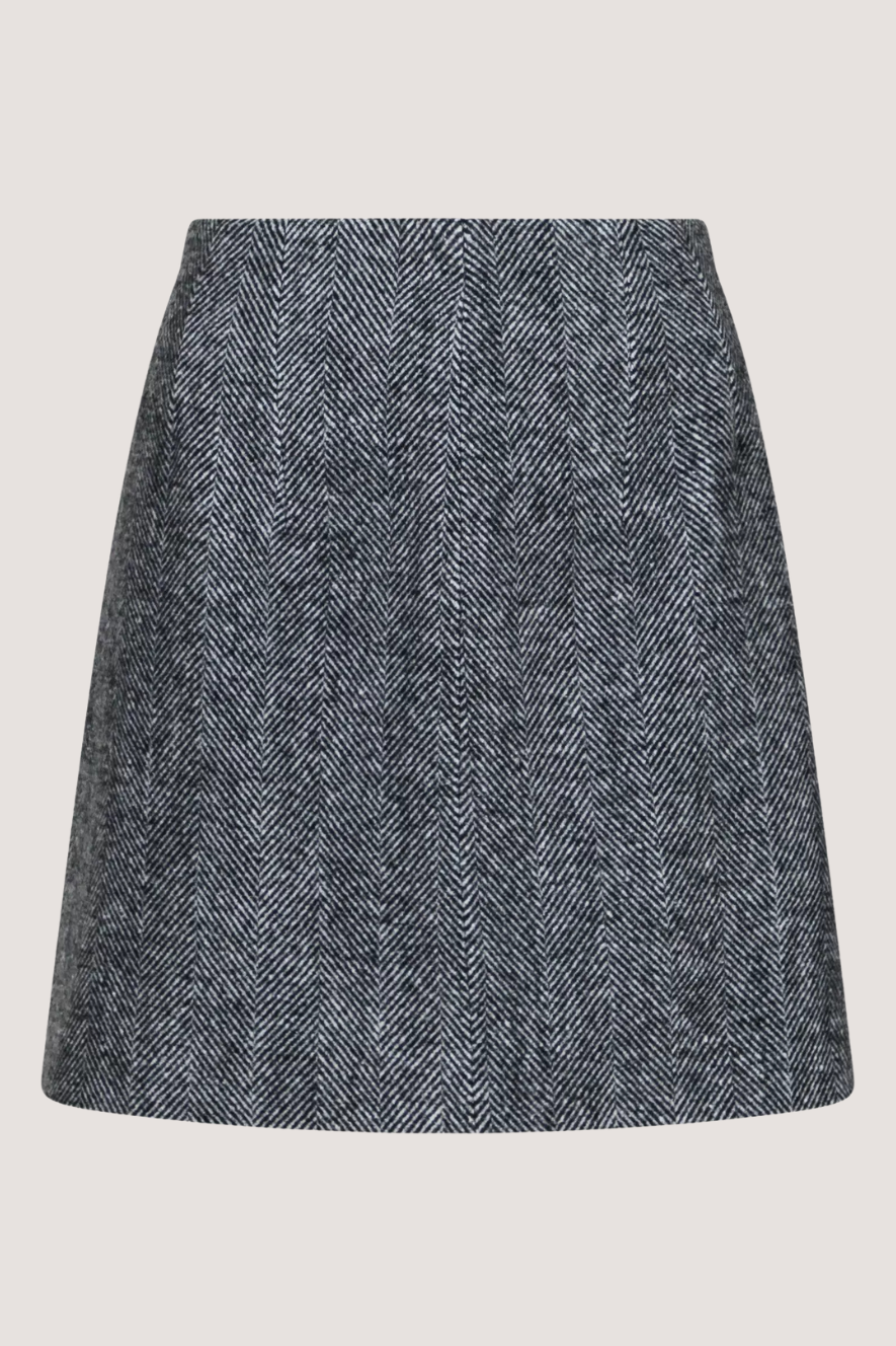 NEO NOIR - HELMINE HERRINGBONE SKIRT - BLACK
