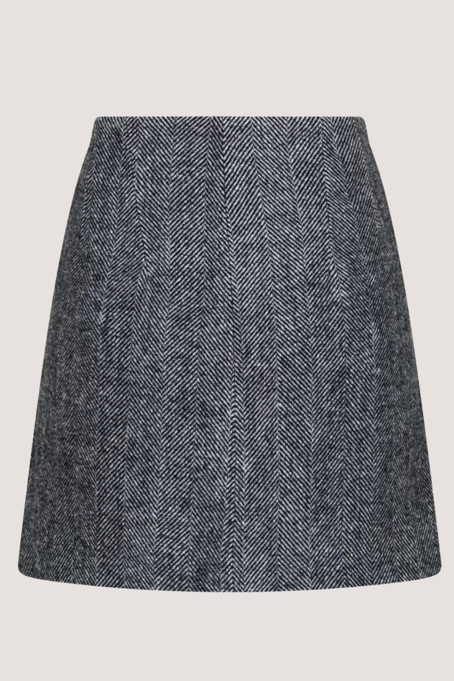 NEO NOIR - HELMINE HERRINGBONE SKIRT - BLACK