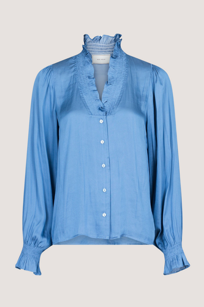 NEO NOIR - BRIELLE SATIN BLOUSE - BLUE
